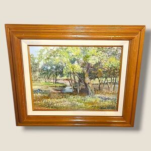 Original Oil Painting On Canvas Landscape Framed Texas‎ Artist Mickey Henderson